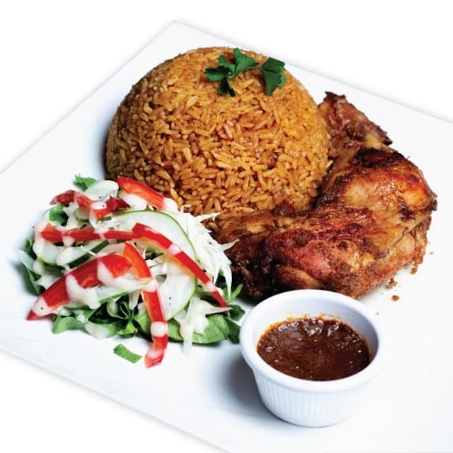 Jollof Rice W/ Grilled Chicken.