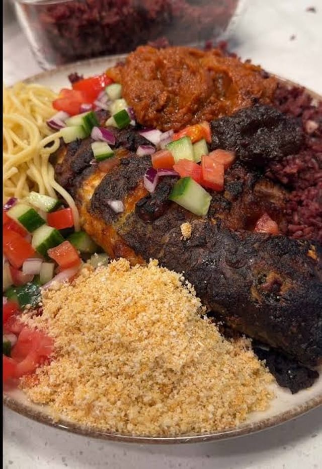 Waakye W/ Fish.