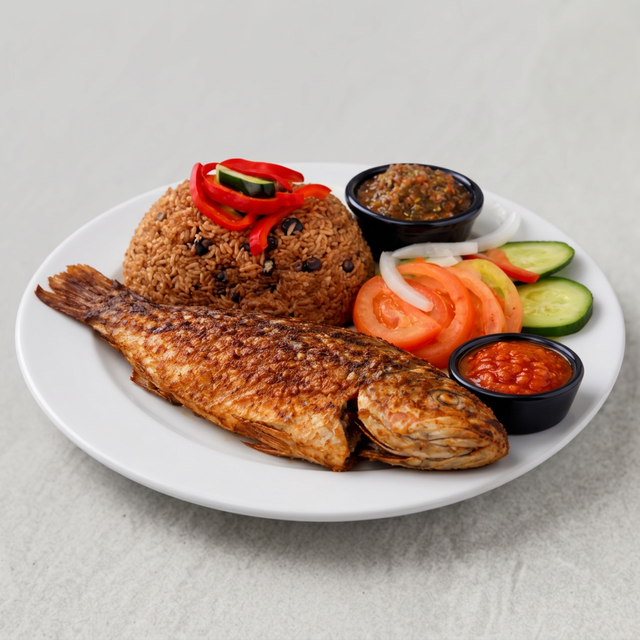 Waakye W/ Fried Tilapia